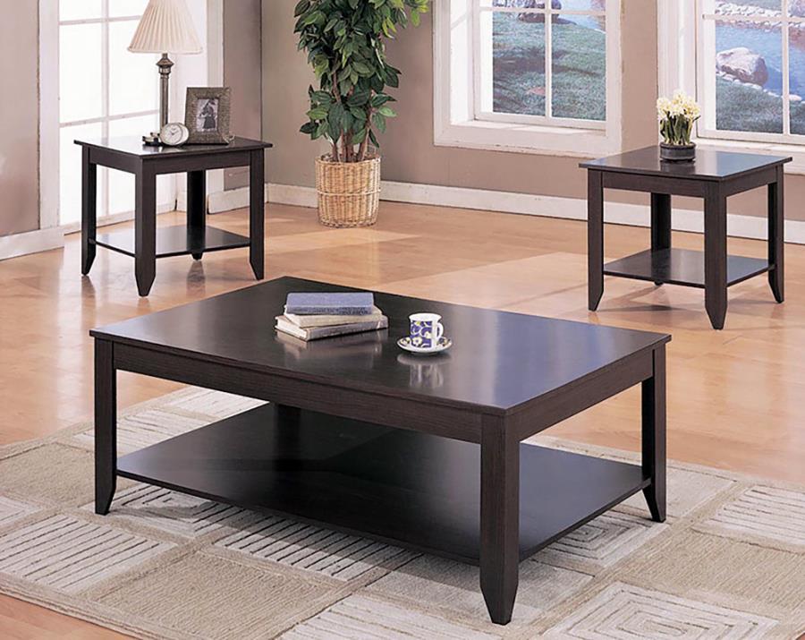 Stewart 3-piece Occasional Table Set with Lower Shelf Cappuccino_0