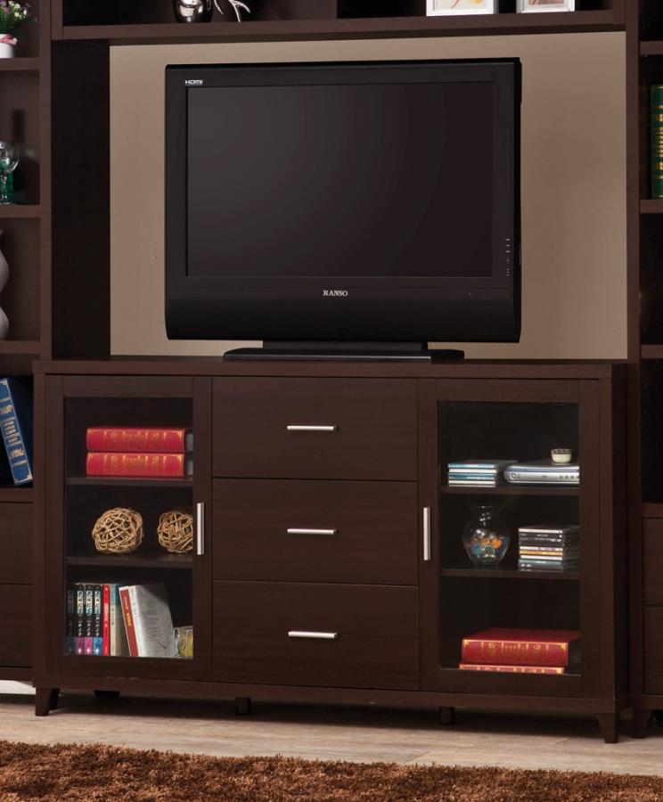 2-door TV Stand with Adjustable Shelves Cappuccino_0
