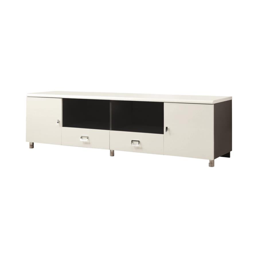 2-drawer TV Console White and Grey_1