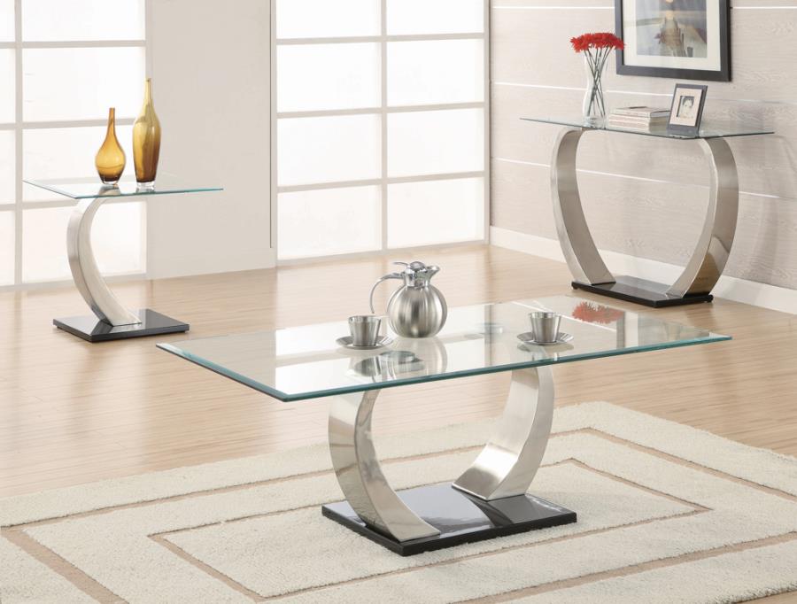 Willemse Glass Top Coffee Table Clear and Satin_1