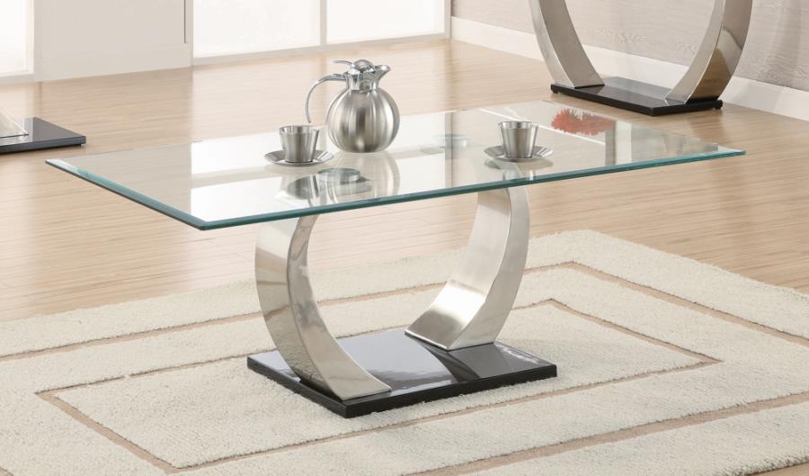 Willemse Glass Top Coffee Table Clear and Satin_0