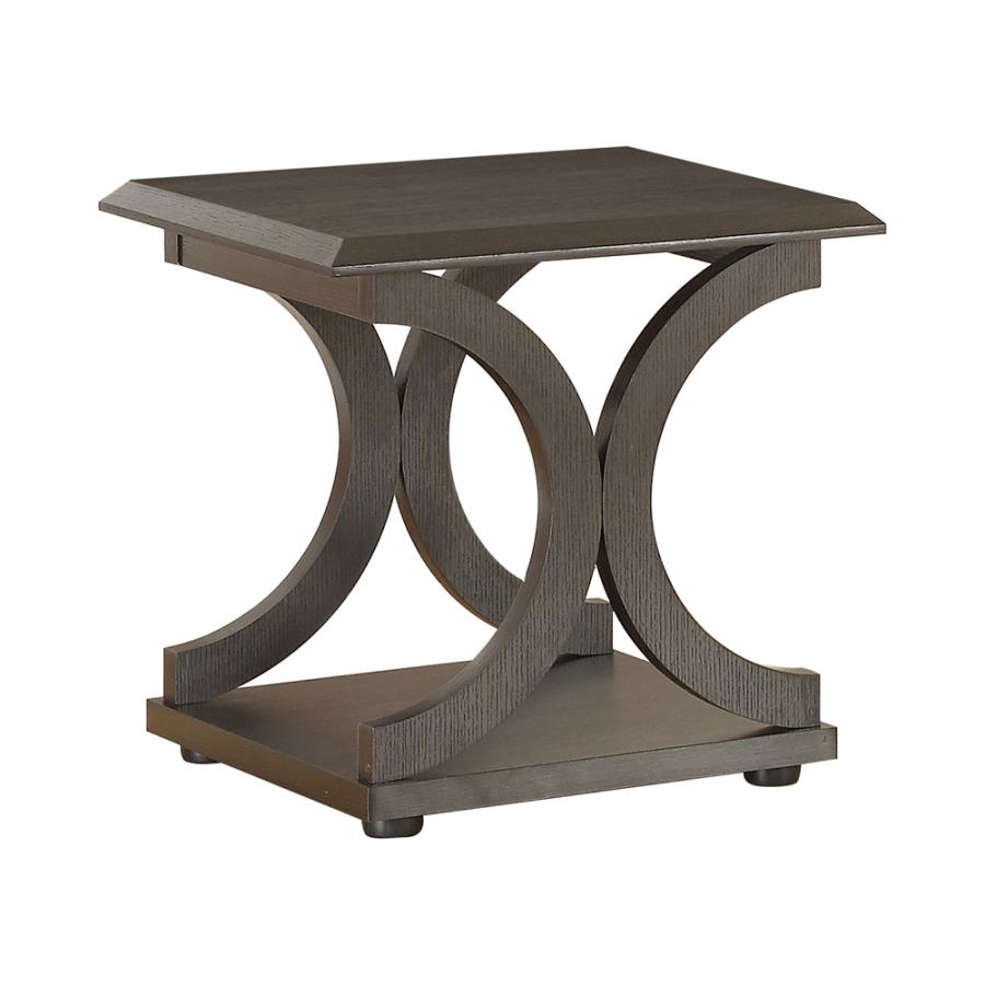 C-shaped Base End Table Cappuccino_2
