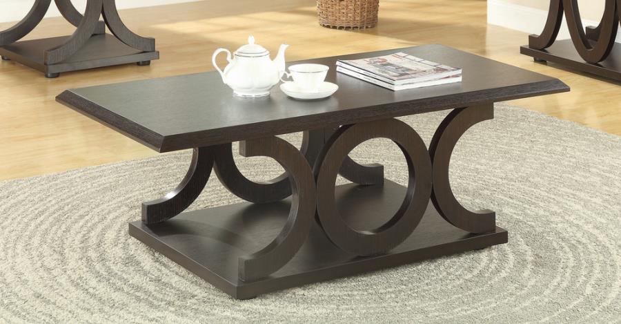 C-shaped Base Coffee Table Cappuccino_0