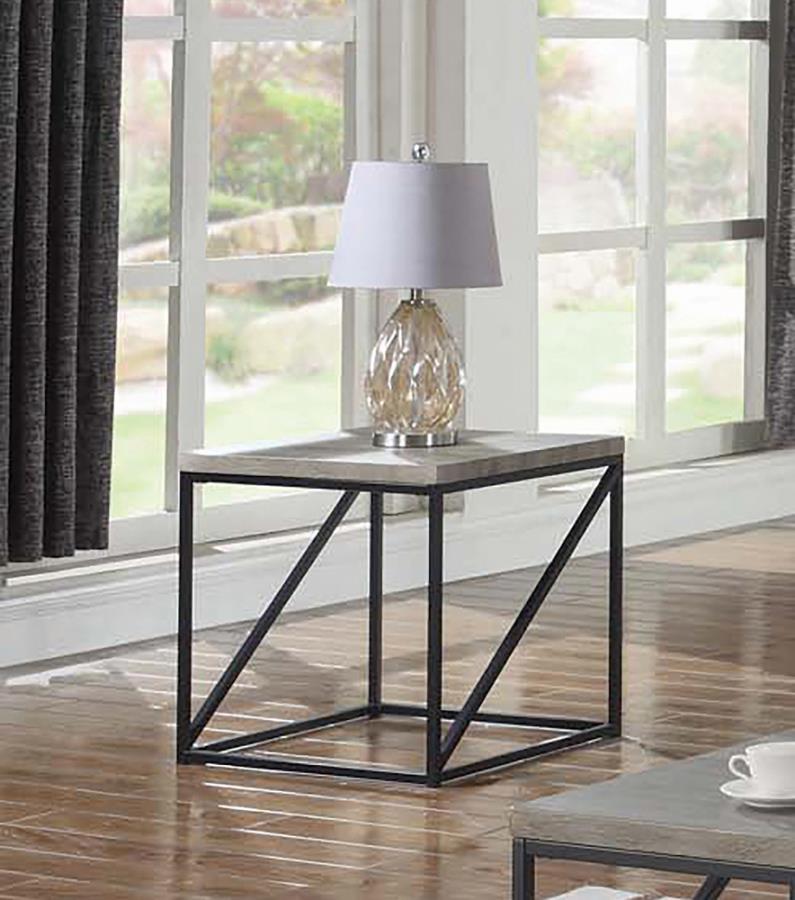 Square End Table Sonoma Grey_0