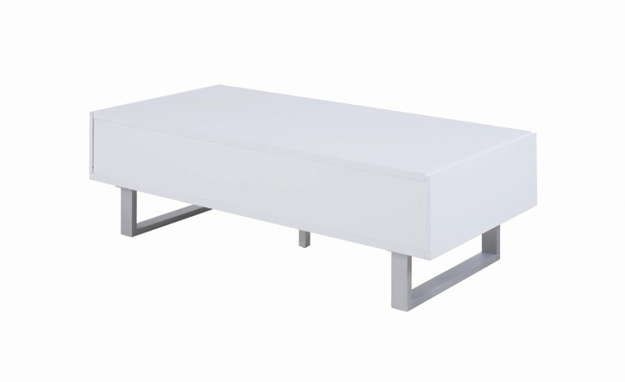 2-drawer Coffee Table High Glossy White_1