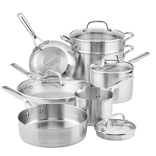 11pc Stainless Steel 3-Ply Cookware Set_0