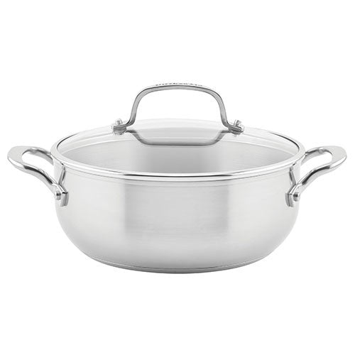 4qt Stainless Steel 3-Ply Casserole w/ Lid_0