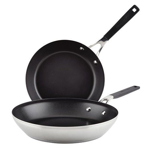 Stainless Steel 2pc Nonstick Fry Pan Set_0