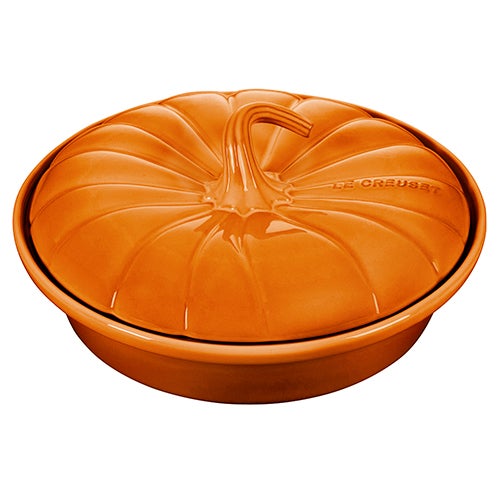 9" Stoneware Pumpkin Baker w/ Lid Persimmon_0