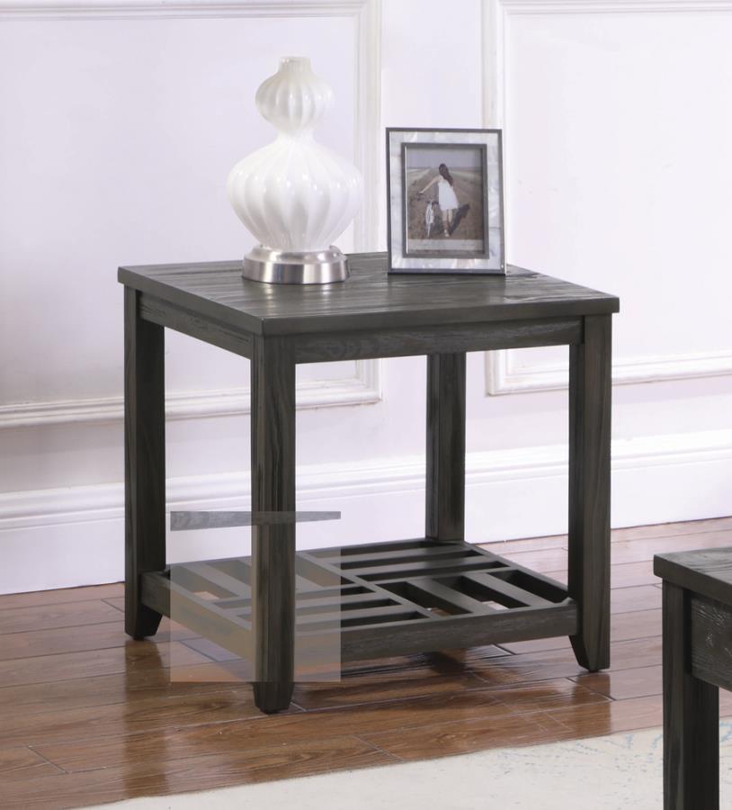 1-shelf Rectangular End Table Grey_0