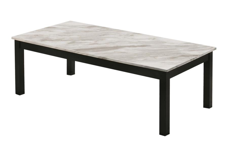 Faux Marble 3-piece Occasional Table Set White and Black_0