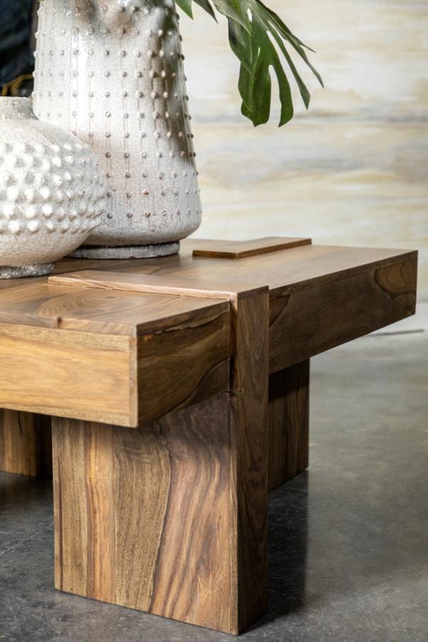 Wooden Square Coffee Table Natural Sheesham_5