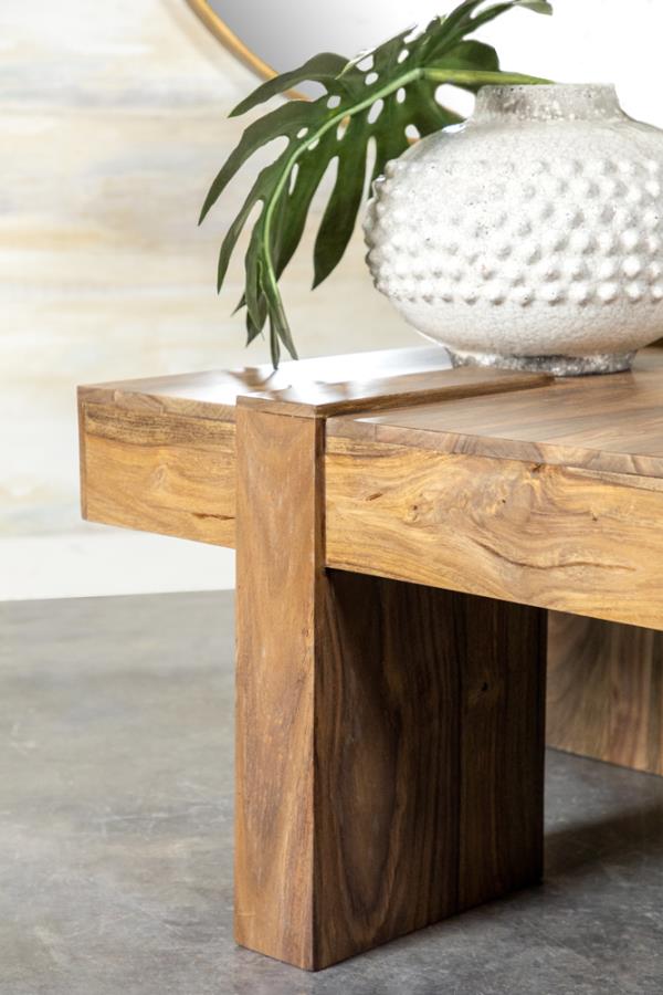 Wooden Square Coffee Table Natural Sheesham_7