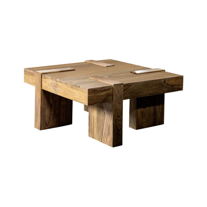Wooden Square Coffee Table Natural Sheesham_1