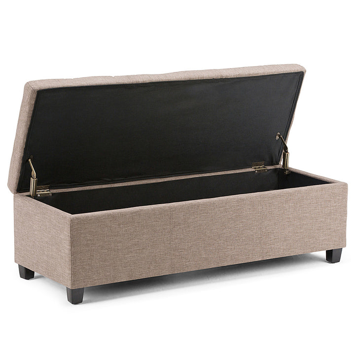 Simpli Home - Avalon Rectangular Polyester Ottoman With Inner Storage - Fawn Brown_5
