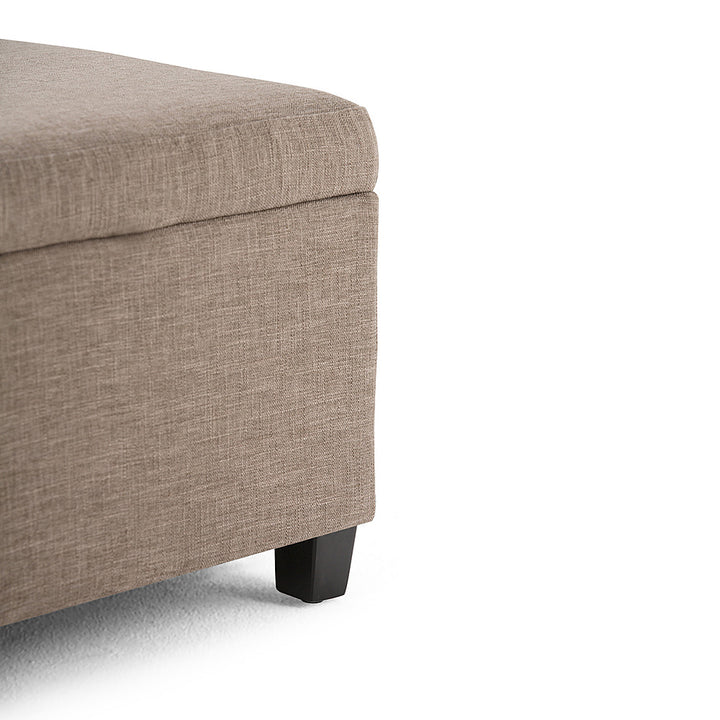 Simpli Home - Avalon Rectangular Polyester Ottoman With Inner Storage - Fawn Brown_4