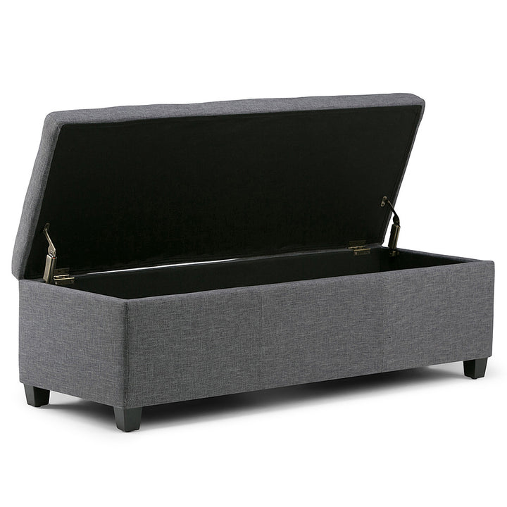 Simpli Home - Avalon Rectangular Polyester Ottoman With Inner Storage - Slate Gray_6