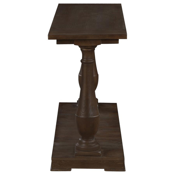 Rectangular Sofa Table with Turned Legs and Floor Shelf Coffee_3