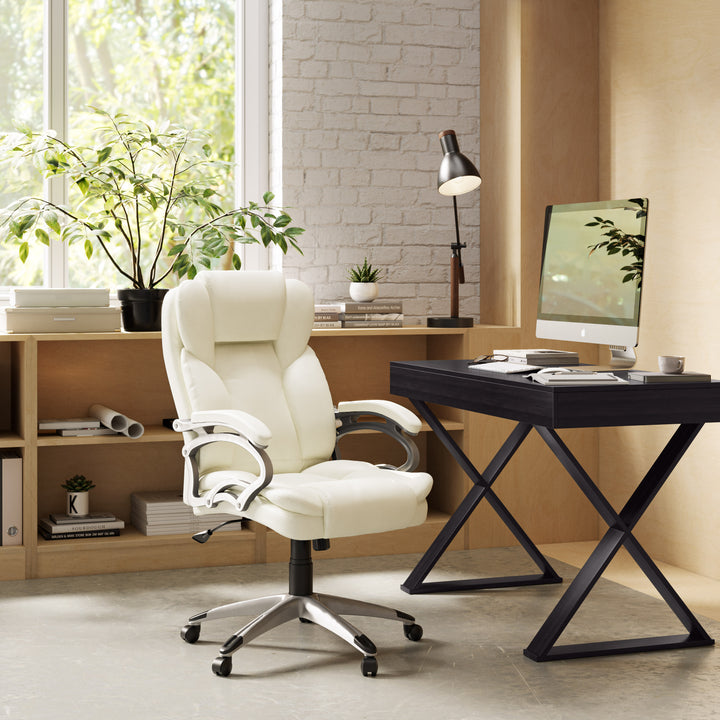 CorLiving LOF-418-O Executive Office Chair - White_2