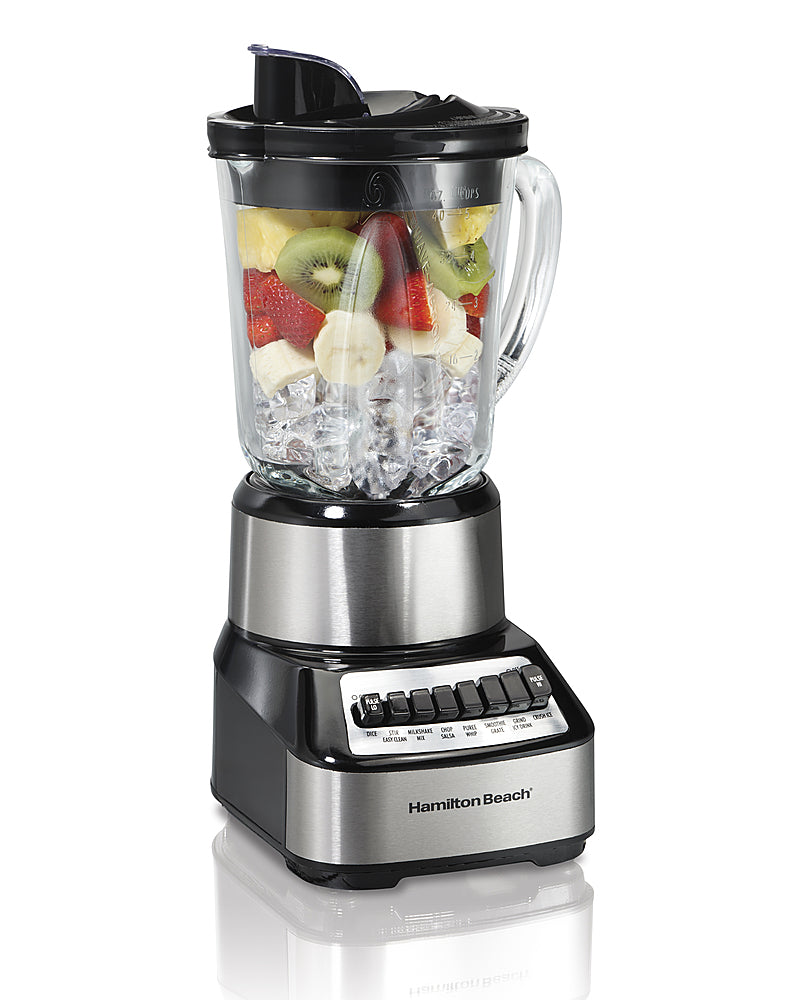 Hamilton Beach - Wave Crusher Multi-Function Blender with 40 oz. Glass Jar and 14 Functions for Puree, Ice Crush, Shakes a - BLACK_0