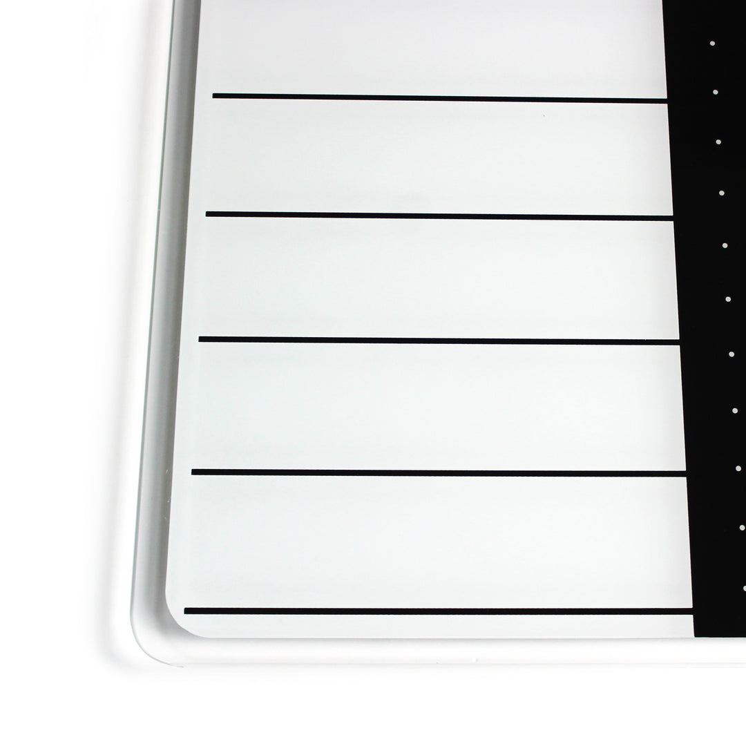Floortex Glass Magnetic Planning Board 14" x 14" in White & Black - White_2
