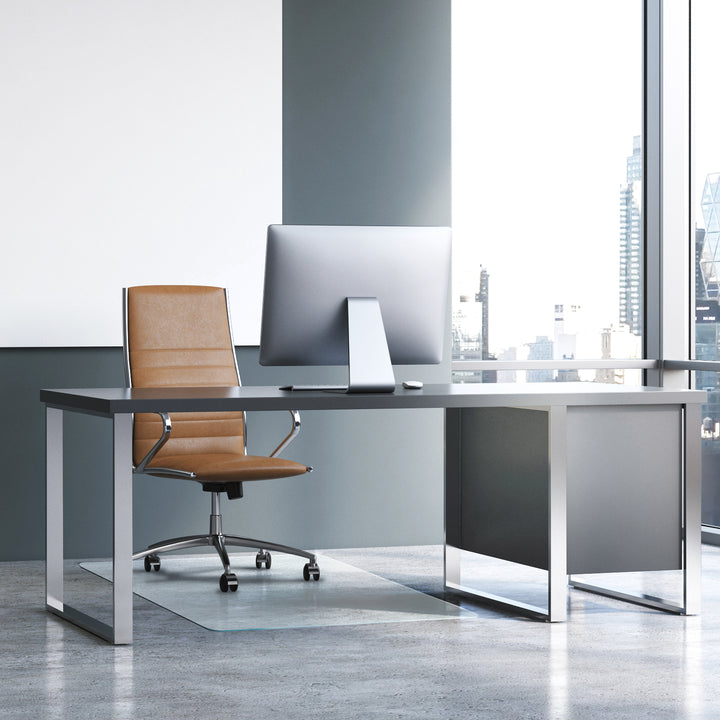 Floortex Glass Chair Mat 36" x 40" for Hard Floors & Carpets - Crystal Clear_4