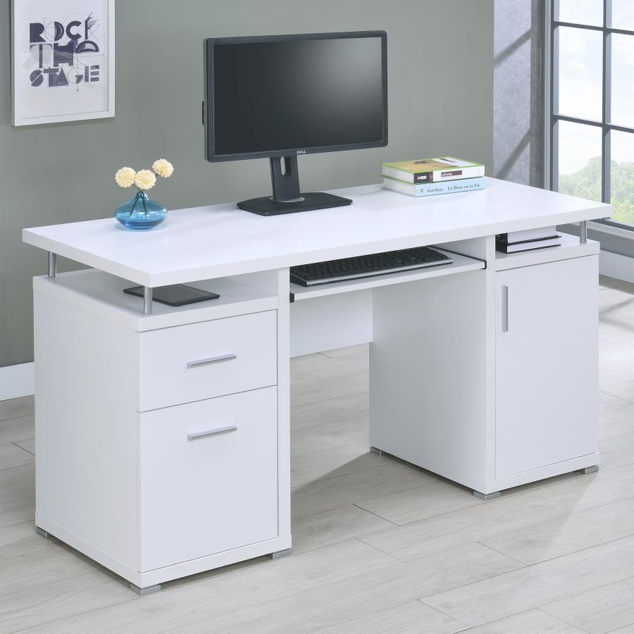 Tracy 2-drawer Computer Desk White_0