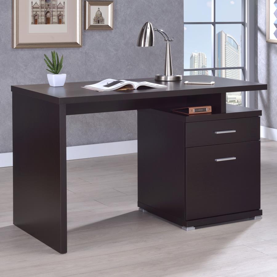 Irving 2-drawer Office Desk with Cabinet Cappuccino_0