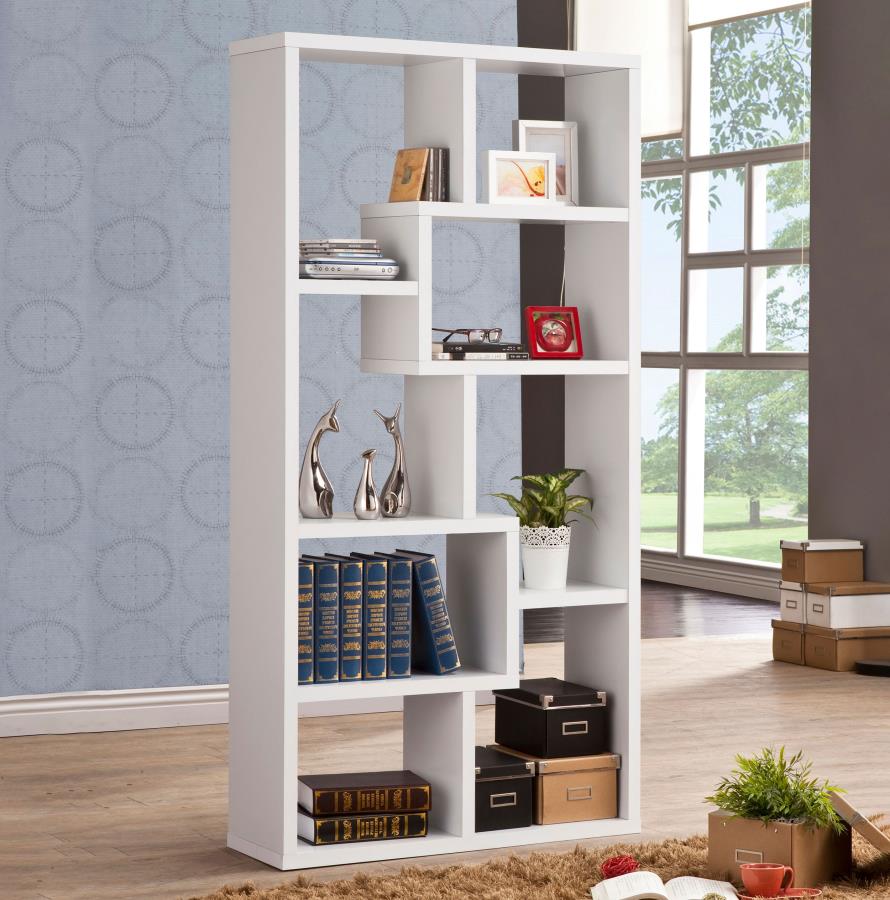 Theo 10-shelf Bookcase White_0