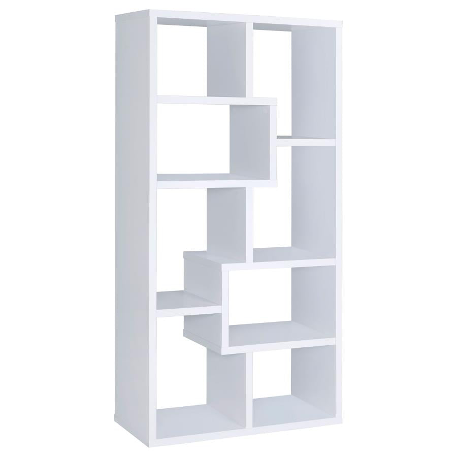 Theo 10-shelf Bookcase White_1