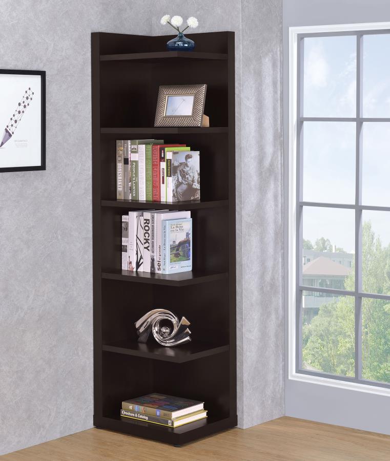 6-tier Corner Bookcase Cappuccino_0