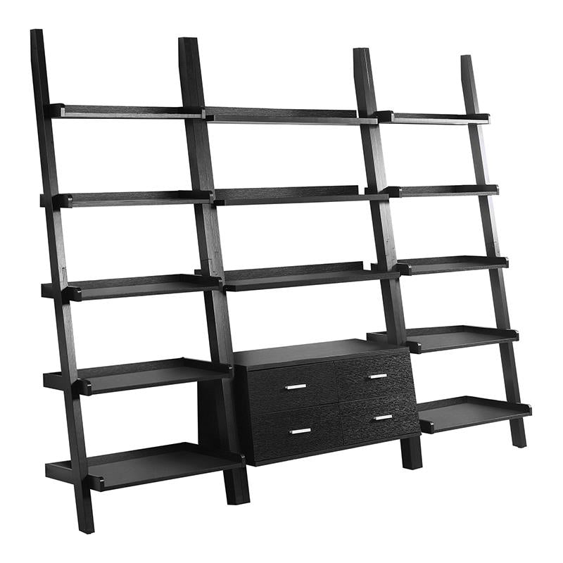 Bower 3-piece Storage Ladder Bookcase Set Cappuccino_1