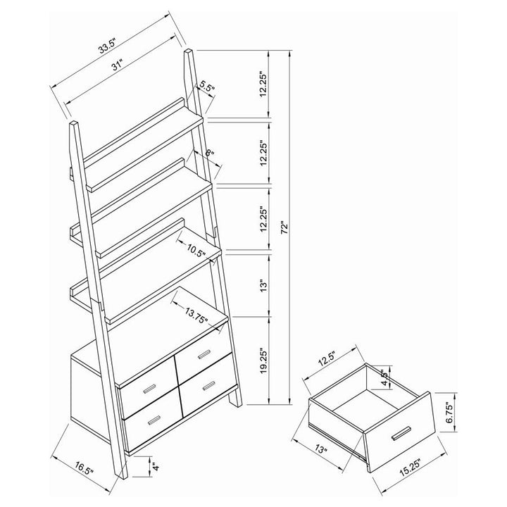 Bower 3-piece Storage Ladder Bookcase Set Cappuccino_5