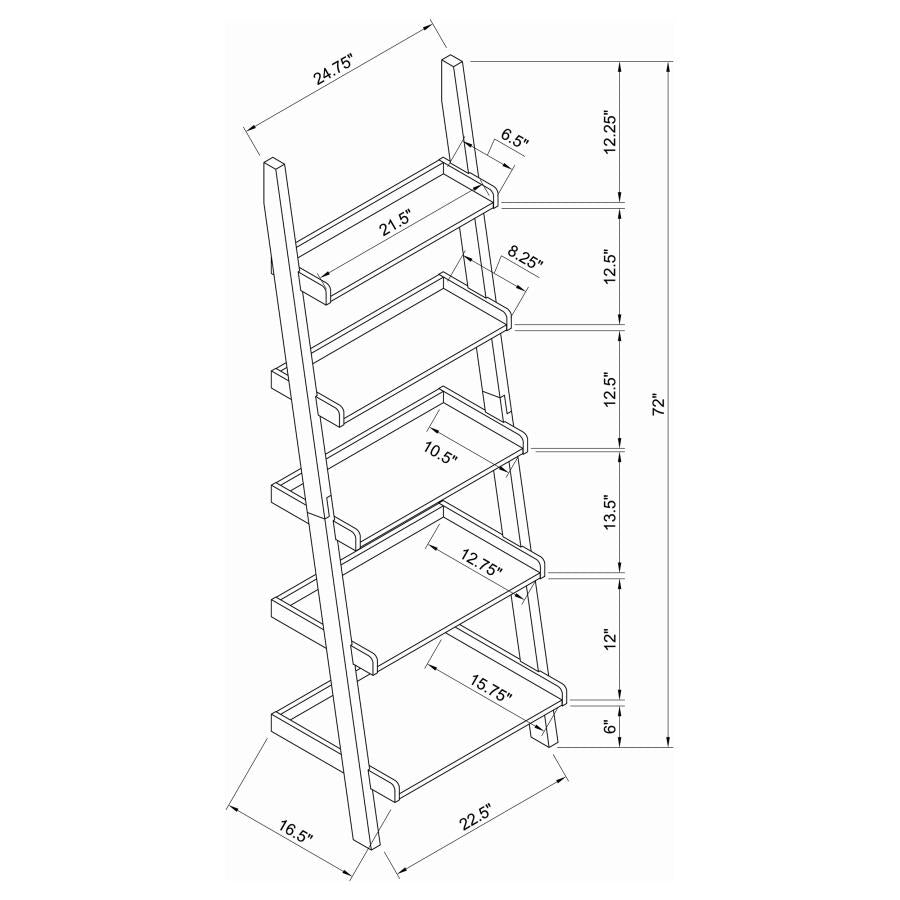 Bower 5-shelf Ladder Bookcase Cappuccino_3