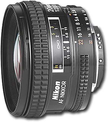Nikon - AF Nikkor 20mm f/2.8D Wide-Angle Lens - Black_0
