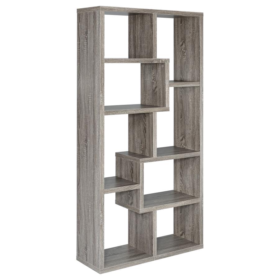 Theo 10-shelf Bookcase Weathered Grey_1