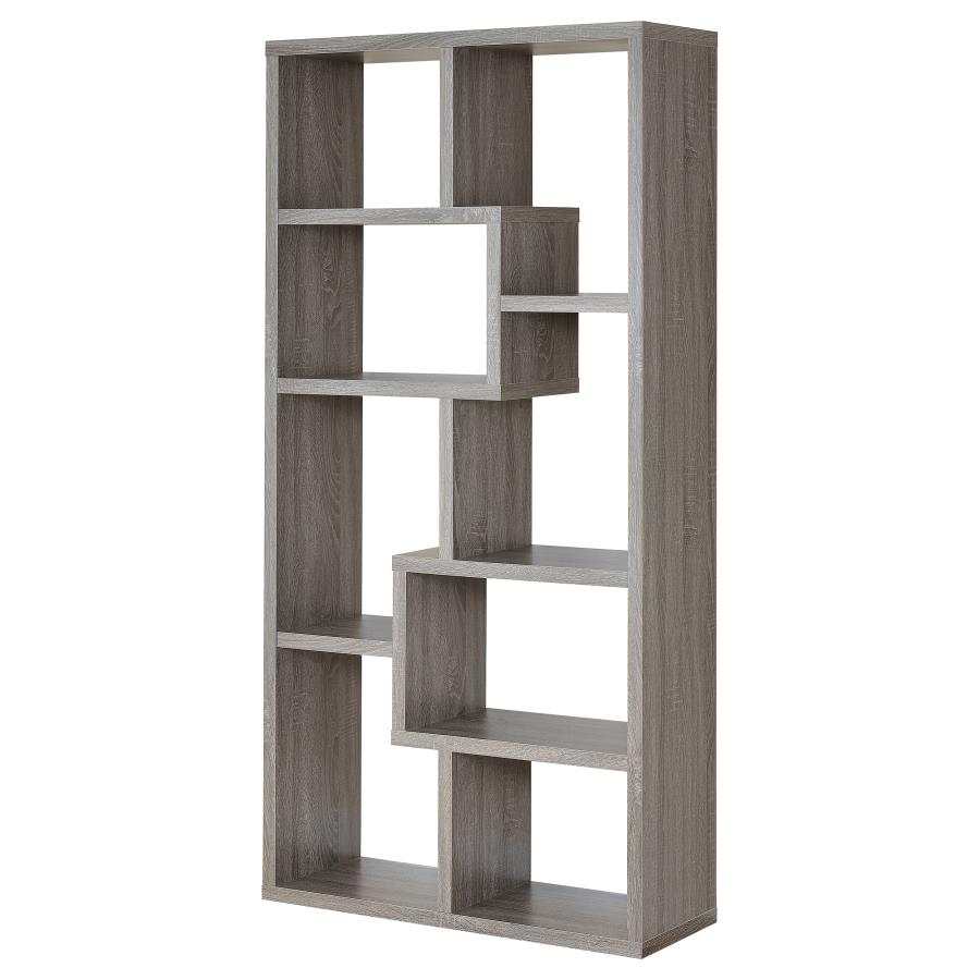 Theo 10-shelf Bookcase Weathered Grey_4