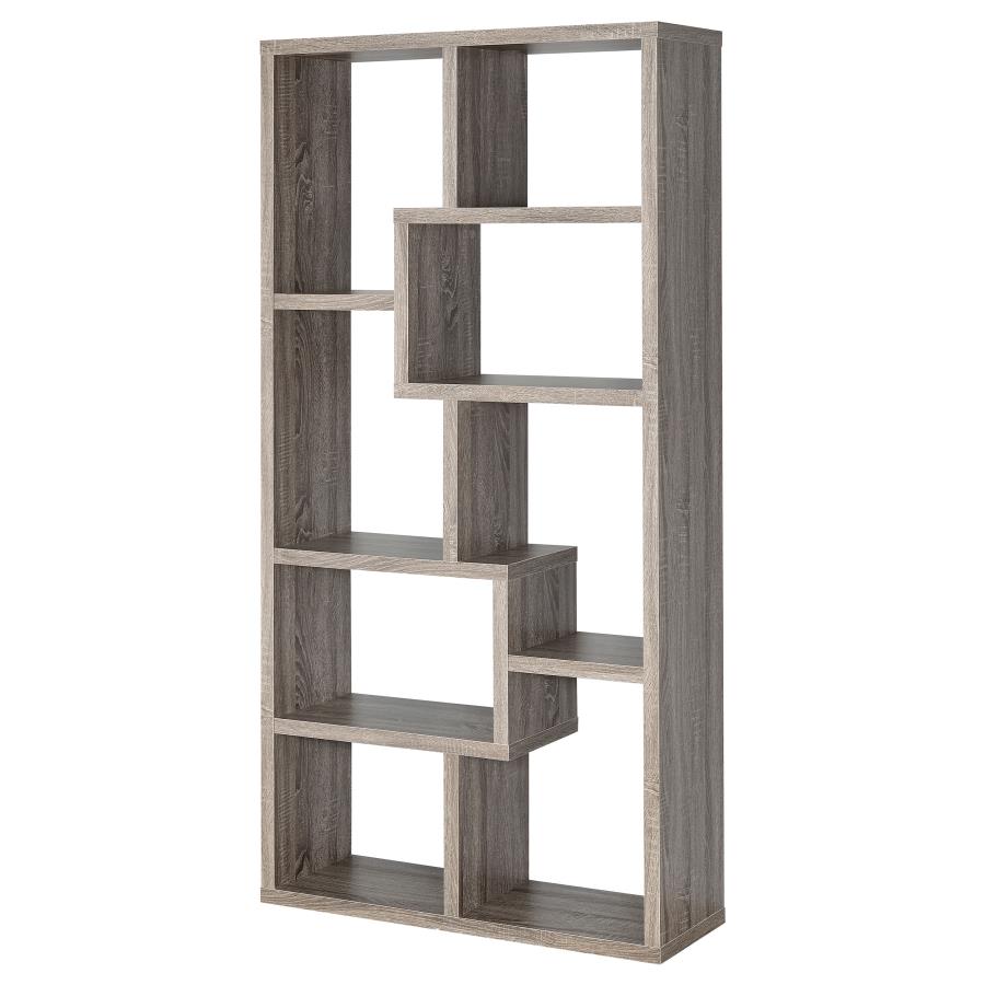 Theo 10-shelf Bookcase Weathered Grey_8