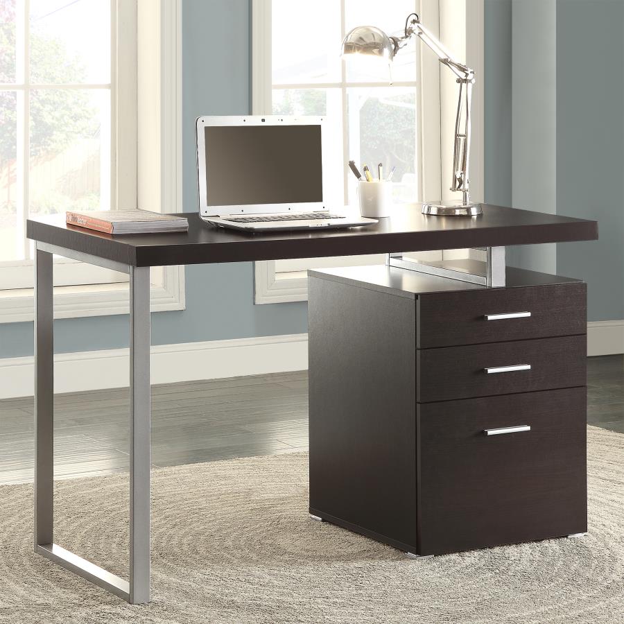Brennan 3-drawer Office Desk Cappuccino_0
