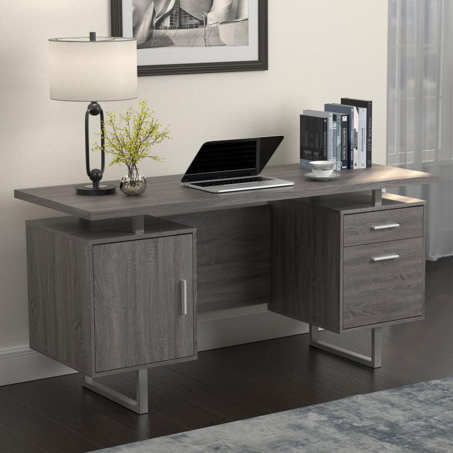 Lawtey Floating Top Office Desk Weathered Grey_0