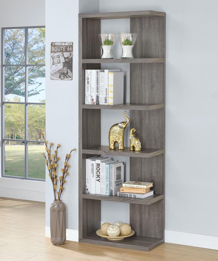 5-tier Bookcase Weathered Grey_0