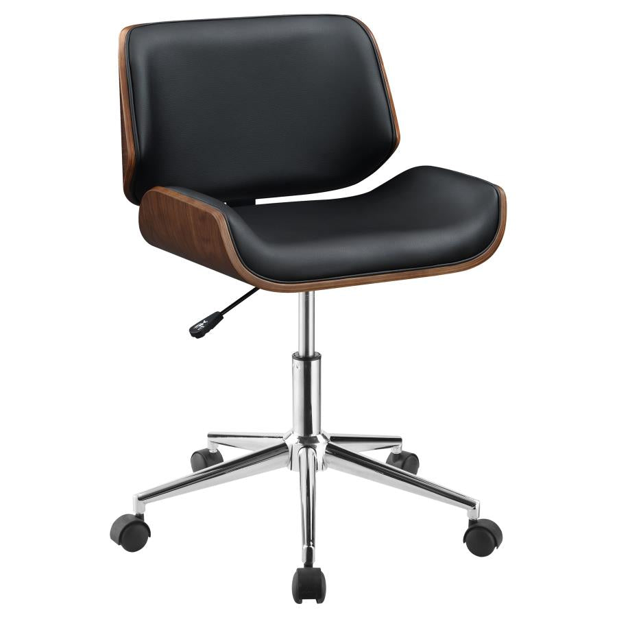 Adjustable Height Office Chair Black and Chrome_1