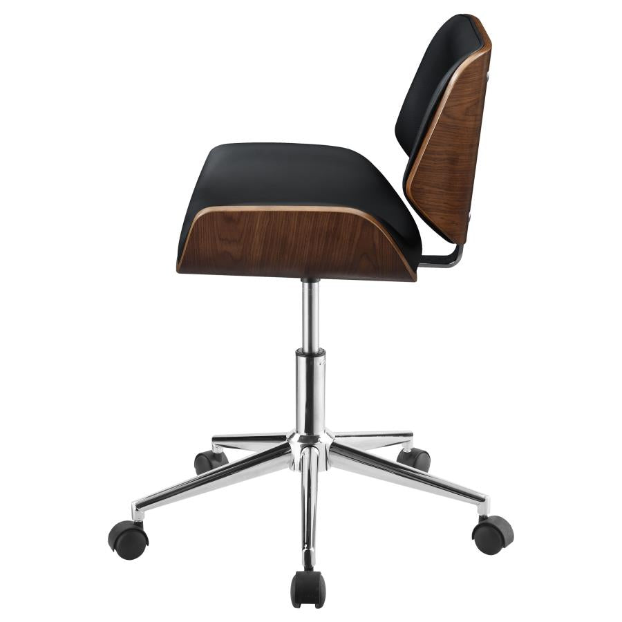 Adjustable Height Office Chair Black and Chrome_3