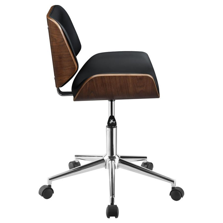 Adjustable Height Office Chair Black and Chrome_6