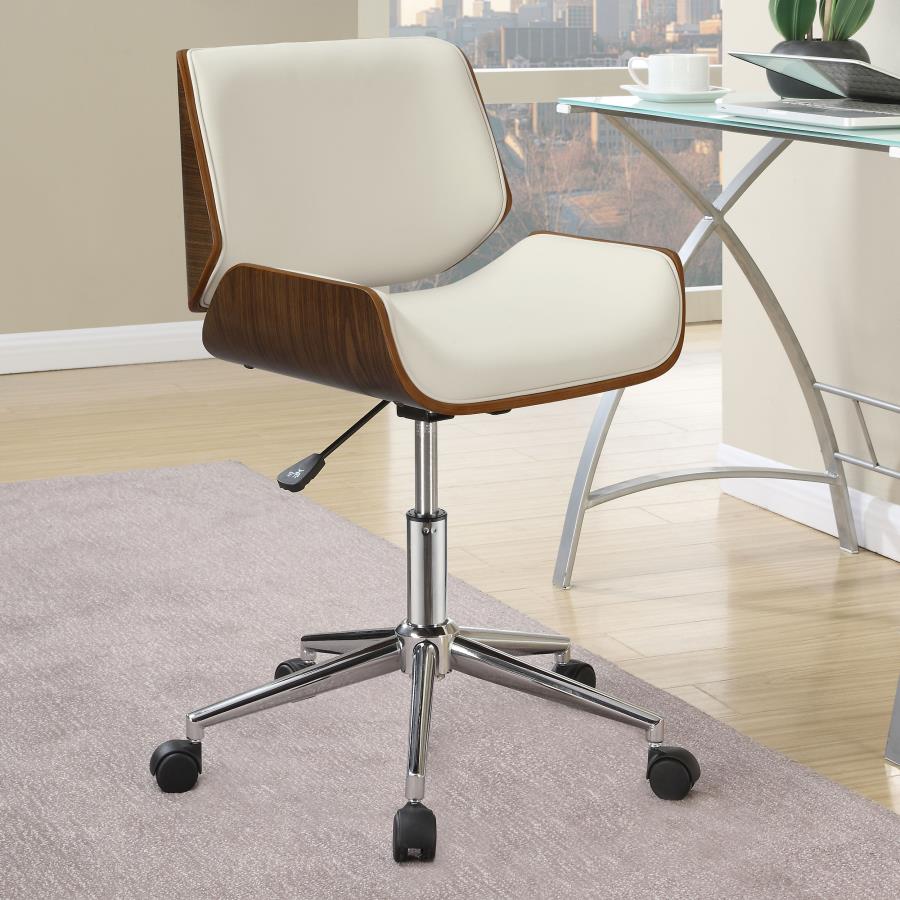 Adjustable Height Office Chair Ecru and Chrome_0