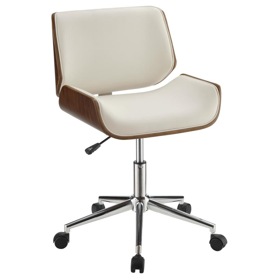 Adjustable Height Office Chair Ecru and Chrome_1