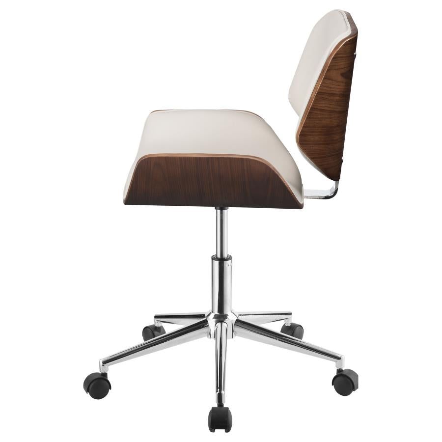 Adjustable Height Office Chair Ecru and Chrome_3
