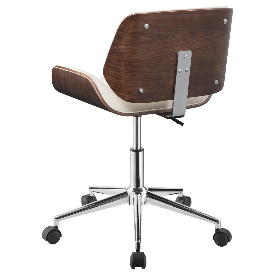 Adjustable Height Office Chair Ecru and Chrome_4