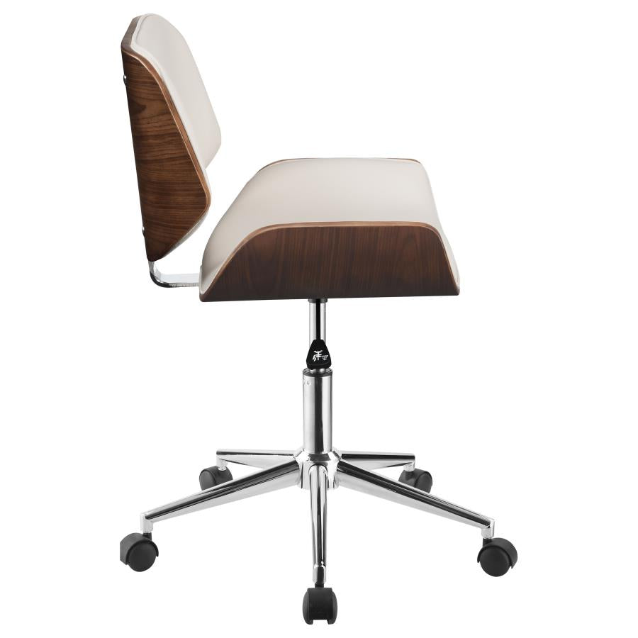 Adjustable Height Office Chair Ecru and Chrome_6