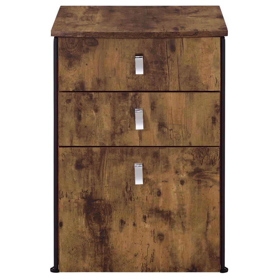 Estrella 3-drawer File Cabinet Antique Nutmeg and Gunmetal_5